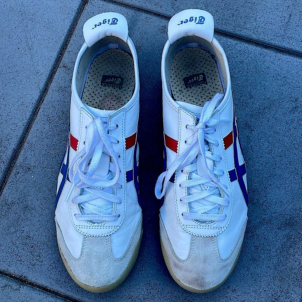Asics Onitsuka Tiger Mexico 66 Leather Sneakers White/Red/Blue Size US 10.5